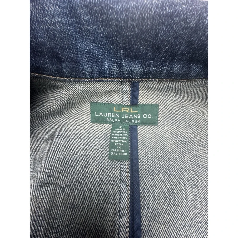 Lauren Jeans Co. Ralph Lauren Women's Denim Blazer with Anchor Buttons Size 8 - Picture 12 of 16